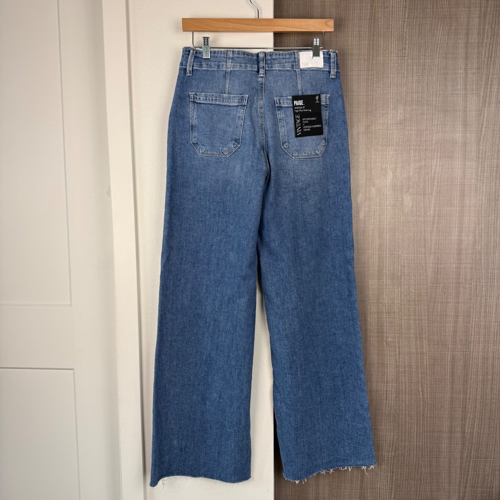NEW Paige Anessa 31" High Rise Wide Leg Jeans in Viva Size 28 - Picture 10 of 15